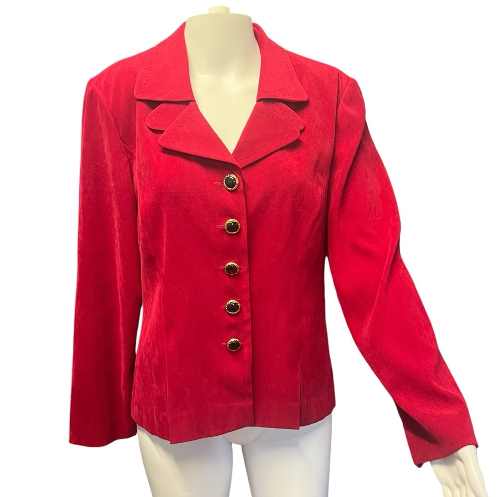 Vintage Leslie Fay - Womens Maroon Blazer Sz 10P